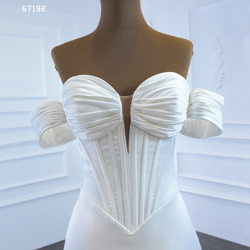 Off shoulder wedding dress white mermaid wedding gown for bridal dress 2021 with train robe Mariee sweetheart lace up back